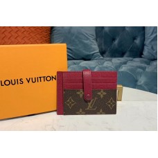 Louis Vuitton M61730 LV Card Holder Wallet Monogram Canvas And Red Calf Leather Louis Vuitton M61730 LV Card Holder Wallet Monogram Canvas And Red Calf Leather