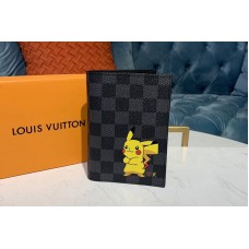 Louis Vuitton N60154 LV Passport Cover Wallet Damier Graphite Canvas Louis Vuitton N60154 LV Passport Cover Wallet Damier Graphite Canvas