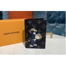 Louis Vuitton M64411 LV Passport Cover Wallet Monogram Eclipse Canvas With Tom And Jerry Louis Vuitton M64411 LV Passport Cover Wallet Monogram Eclipse Canvas With Tom And Jerry
