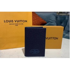 Louis Vuitton M64411 LV Passport cover Wallet Navy Blue Taiga leather Louis Vuitton M64411 LV Passport cover Wallet Navy Blue Taiga leather