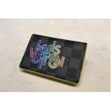 Louis Vuitton N60299 LV Pocket Organizer Wallet In Damier Graphite Canvas Louis Vuitton N60299 LV Pocket Organizer Wallet In Damier Graphite Canvas