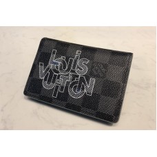 Louis Vuitton N60300 LV Pocket Organizer Wallet In Damier Graphite Canvas Louis Vuitton N60300 LV Pocket Organizer Wallet In Damier Graphite Canvas