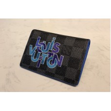 Louis Vuitton N60301 LV Pocket Organizer Wallet In Damier Graphite Canvas Louis Vuitton N60301 LV Pocket Organizer Wallet In Damier Graphite Canvas