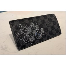 Louis Vuitton N60326 LV Brazza Wallet In Damier Graphite Canvas With Gray Louis Vuitton N60326 LV Brazza Wallet In Damier Graphite Canvas With Gray