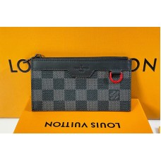 Louis Vuitton N60354 LV Utility Coin Card holder In Damier Graphite canvas Louis Vuitton N60354 LV Utility Coin Card holder In Damier Graphite canvas