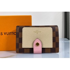 Louis Vuitton N60380 LV Juliette wallet in Damier Ebene coated canvas With Cream / Venus Pink Louis Vuitton N60380 LV Juliette wallet in Damier Ebene coated canvas With Cream / Venus Pink