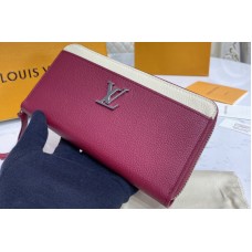 Louis Vuitton M67540 LV Lockme Zippy wallet in /Quartz White/Burgundy Calf leather Louis Vuitton M67540 LV Lockme Zippy wallet in /Quartz White/Burgundy Calf leather