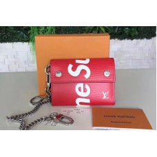 Louis Vuitton M67711 Chain Epi Red Limited Edition X Supreme Wallets Louis Vuitton M67711 Chain Epi Red Limited Edition X Supreme Wallets