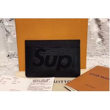 Louis Vuitton M61733 X Supreme Double Card Holder Epi Leather Black Louis Vuitton M61733 X Supreme Double Card Holder Epi Leather Black