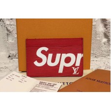 Louis Vuitton M61733 X Supreme Double Card Holder Epi Leather Red Louis Vuitton M61733 X Supreme Double Card Holder Epi Leather Red