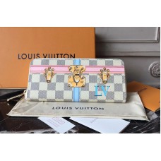 Louis Vuitton N60109 Clemence Wallet Damier Azur Canvas Louis Vuitton N60109 Clemence Wallet Damier Azur Canvas