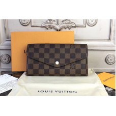 Louis Vuitton N60114 Damier Ebene Canvas Sarah Wallet Louis Vuitton N60114 Damier Ebene Canvas Sarah Wallet