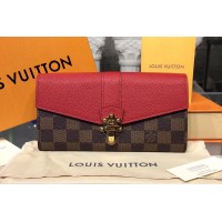 Louis Vuitton N64448 Clapton Wallet Damier Ebene Canvas Red Louis Vuitton N64448 Clapton Wallet Damier Ebene Canvas Red