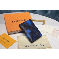 Louis Vuitton N60158 LV Pocket Organizer Damier Graphite Canvas Blue Louis Vuitton N60158 LV Pocket Organizer Damier Graphite Canvas Blue