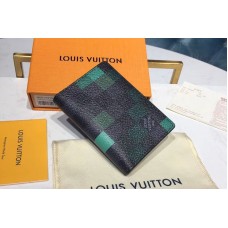 Louis Vuitton N60158 LV Pocket Organizer Damier Graphite Canvas Green Louis Vuitton N60158 LV Pocket Organizer Damier Graphite Canvas Green