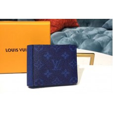 Louis Vuitton M30299 LV Multiple Wallet Monogram Canvas and Taiga Leather Blue Louis Vuitton M30299 LV Multiple Wallet Monogram Canvas and Taiga Leather Blue