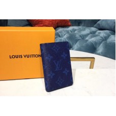 Louis Vuitton M30301 LV Pocket Organizer Monogram Canvas and Taiga Leather Blue Louis Vuitton M30301 LV Pocket Organizer Monogram Canvas and Taiga Leather Blue