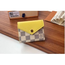 Louis Vuitton N60220 LV Zoe Wallet Damier Azur Canvas Yellow Louis Vuitton N60220 LV Zoe Wallet Damier Azur Canvas Yellow