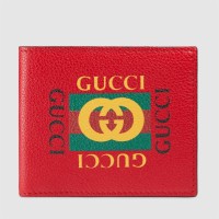 Gucci Red Print Leather Bi-fold Wallet Gucci Red Print Leather Bi-fold Wallet