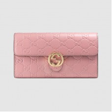 Gucci Icon Continental Wallet In Pink Guccissima Leather Gucci Icon Continental Wallet In Pink Guccissima Leather