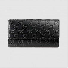 Gucci Continental Flap Wallet In Black Guccissima Leather Gucci Continental Flap Wallet In Black Guccissima Leather