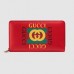 Gucci Red Print Leather Zip Around Wallet Gucci Red Print Leather Zip Around Wallet