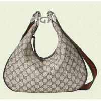 Gucci Attache Large Shoulder Bag In Blue GG Canvas Gucci Attache Large Shoulder Bag In Blue GG Canvas