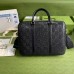 Gucci Medium Briefcase Bag In Black GG Embossed Leather Gucci Medium Briefcase Bag In Black GG Embossed Leather