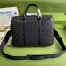 Gucci Medium Briefcase Bag In Black GG Embossed Leather Gucci Medium Briefcase Bag In Black GG Embossed Leather