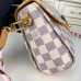 Louis Vuitton LV Croisette N50053 Damier Azur with Pink Braided Strap Louis Vuitton LV Croisette N50053 Damier Azur with Pink Braided Strap