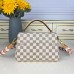 Louis Vuitton LV Croisette N50053 Damier Azur with Pink Braided Strap Louis Vuitton LV Croisette N50053 Damier Azur with Pink Braided Strap