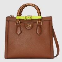 Gucci Diana Small Tote Bag In Brown Leather Gucci Diana Small Tote Bag In Brown Leather