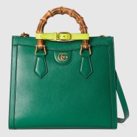 Gucci Diana Small Tote Bag In Green Leather Gucci Diana Small Tote Bag In Green Leather