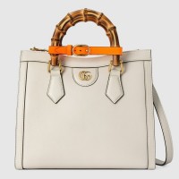 Gucci Diana Small Tote Bag In White Leather Gucci Diana Small Tote Bag In White Leather