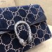 Gucci Blue Dionysus GG Velvet Small Shoulder Bag Gucci Blue Dionysus GG Velvet Small Shoulder Bag