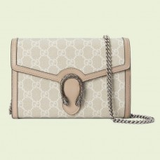Gucci Dionysus Chain Wallet In White GG Canvas Gucci Dionysus Chain Wallet In White GG Canvas