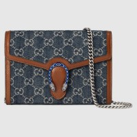 Gucci Dionysus Mini Chain Bag In GG Washed Denim Gucci Dionysus Mini Chain Bag In GG Washed Denim