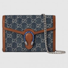 Gucci Dionysus Mini Chain Bag In GG Washed Denim Gucci Dionysus Mini Chain Bag In GG Washed Denim