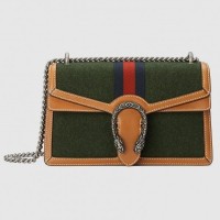 Gucci Dionysus Small Shoulder Bag In Green Wool Fabric Gucci Dionysus Small Shoulder Bag In Green Wool Fabric