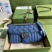 Gucci GG Marmont Small Bag In Blue Matelasse Calfskin Gucci GG Marmont Small Bag In Blue Matelasse Calfskin