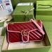 Gucci GG Marmont Small Shoulder Bag In Red Diagonal Leather Gucci GG Marmont Small Shoulder Bag In Red Diagonal Leather