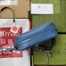 Gucci GG Marmont Small Shoulder Bag In Blue Matelasse Leather