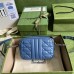 Gucci GG Marmont Mini Camera Bag In Blue Matelasse Leather