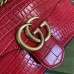 Gucci GG Marmont Small Bag In Red Crocodile Embossed Leather