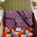 Gucci Pink GG Marmont Multicolor Canvas Small Bag Gucci Pink GG Marmont Multicolor Canvas Small Bag