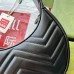 Gucci GG Marmont Half-moon-shaped Bag In Black Leather