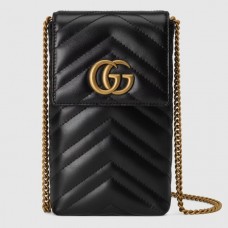 Gucci GG Marmont Mini Bag In Black Matelasse Calfskin Gucci GG Marmont Mini Bag In Black Matelasse Calfskin