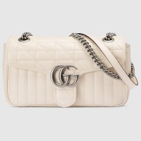 Gucci GG Marmont Small Bag In White Matelasse Calfskin Gucci GG Marmont Small Bag In White Matelasse Calfskin