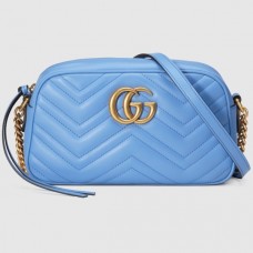 Gucci Light Blue GG Marmont Small Camera Shoulder Bag Gucci Light Blue GG Marmont Small Camera Shoulder Bag