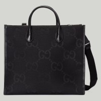 Gucci Medium Tote Bag in Black Jumbo GG canvas Gucci Medium Tote Bag in Black Jumbo GG canvas